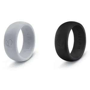 botthms Double Set Silicon Ring - Grey/Black