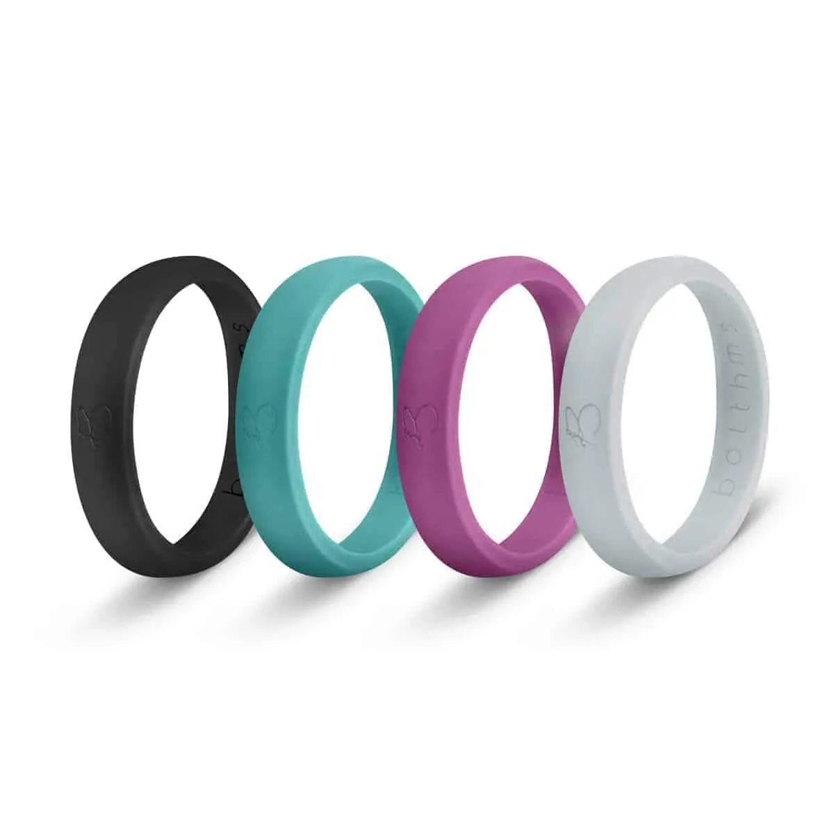 botthms Ladies Silicone Ring Collection - Bundle of 4