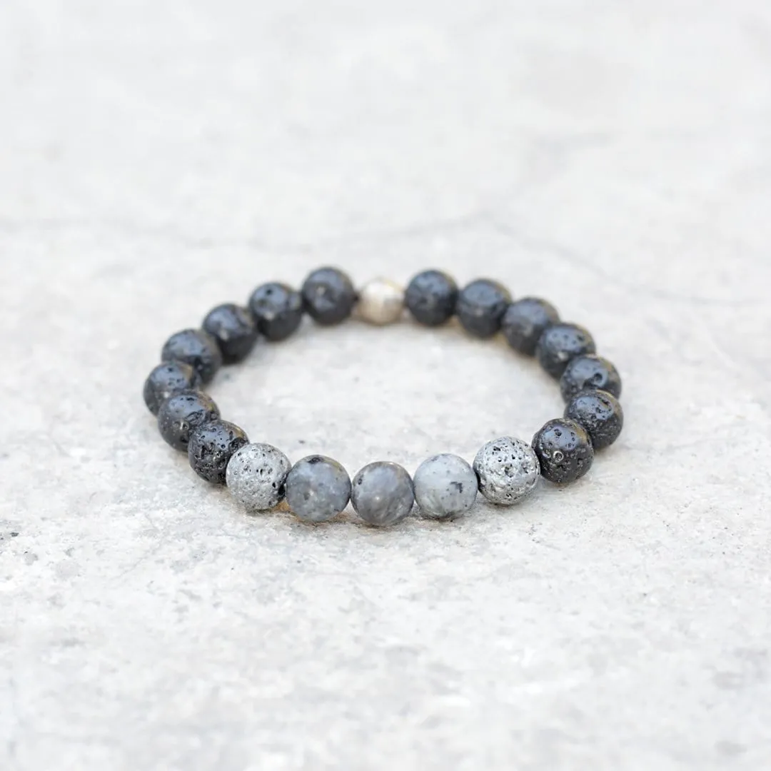Boy's Lava and Larvikite Bracelet