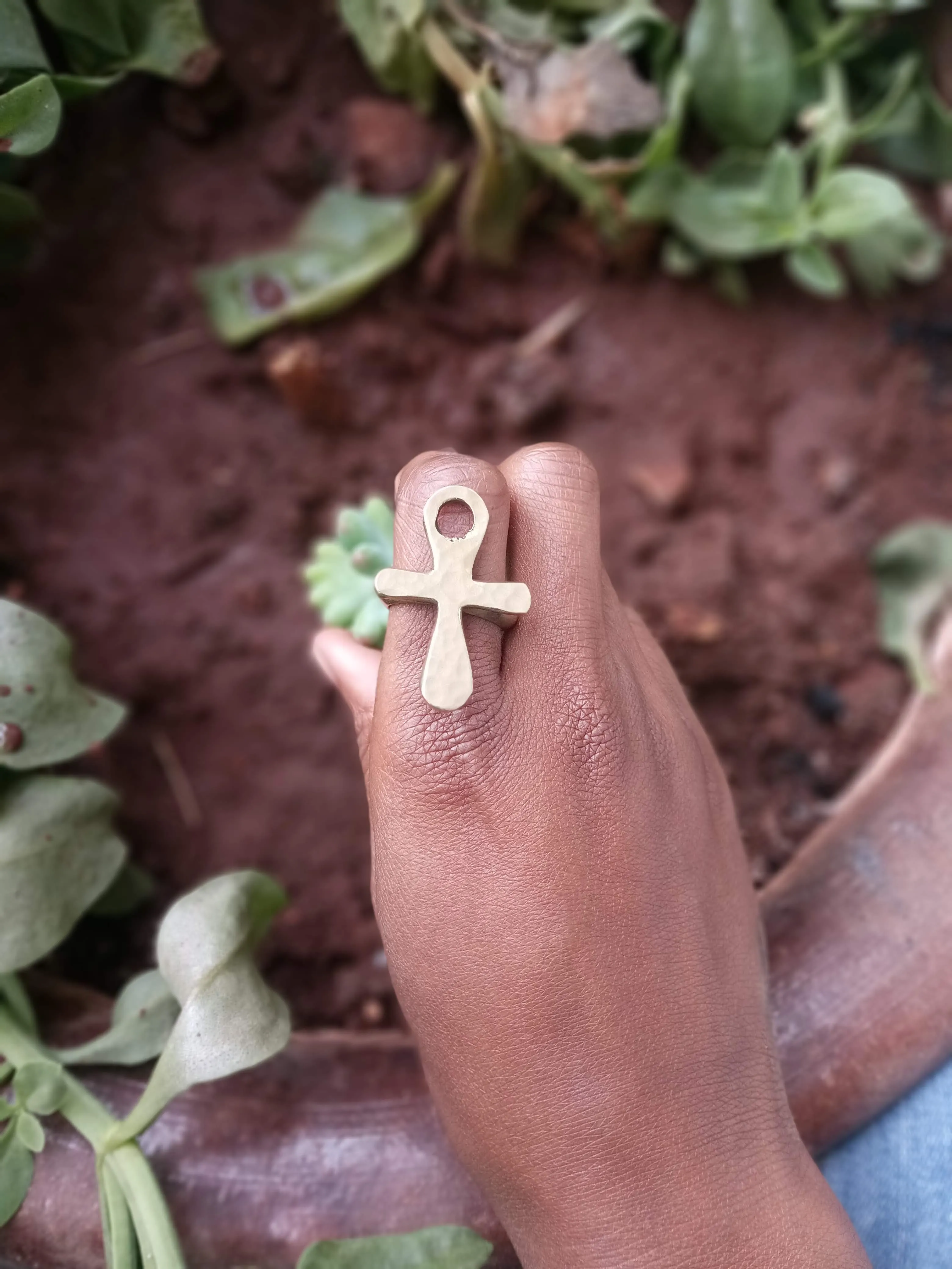Brass Bronze Rings | Adinkra Symbol Gold | Geri's Bluffing Boutique