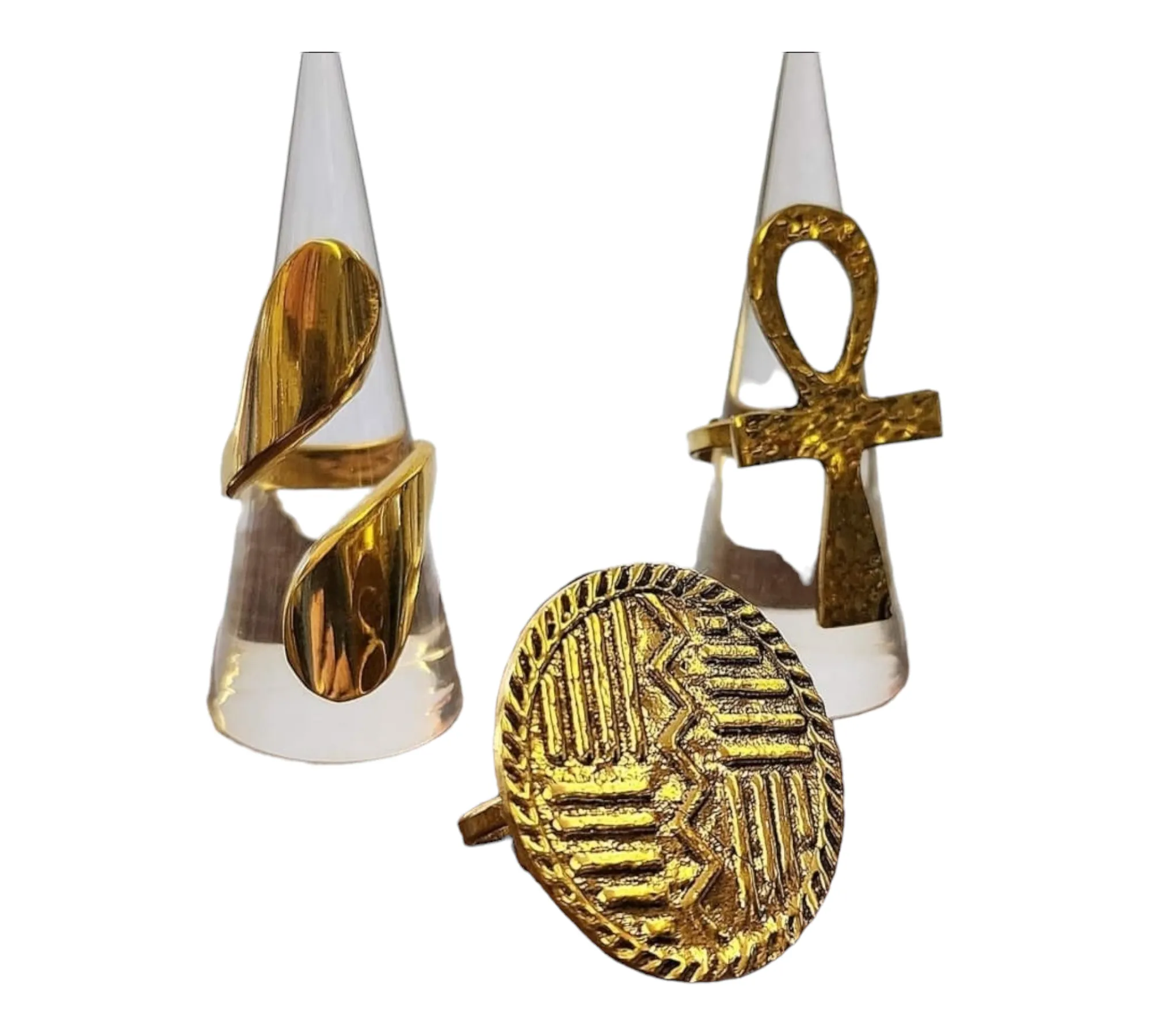 Brass Bronze Rings | Adinkra Symbol Gold | Geri's Bluffing Boutique