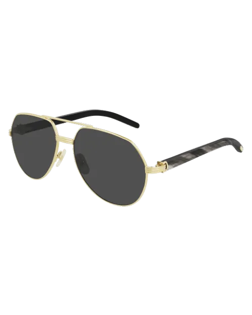 CARTIER | Gordon Man Sunglasses | Gold & Horn