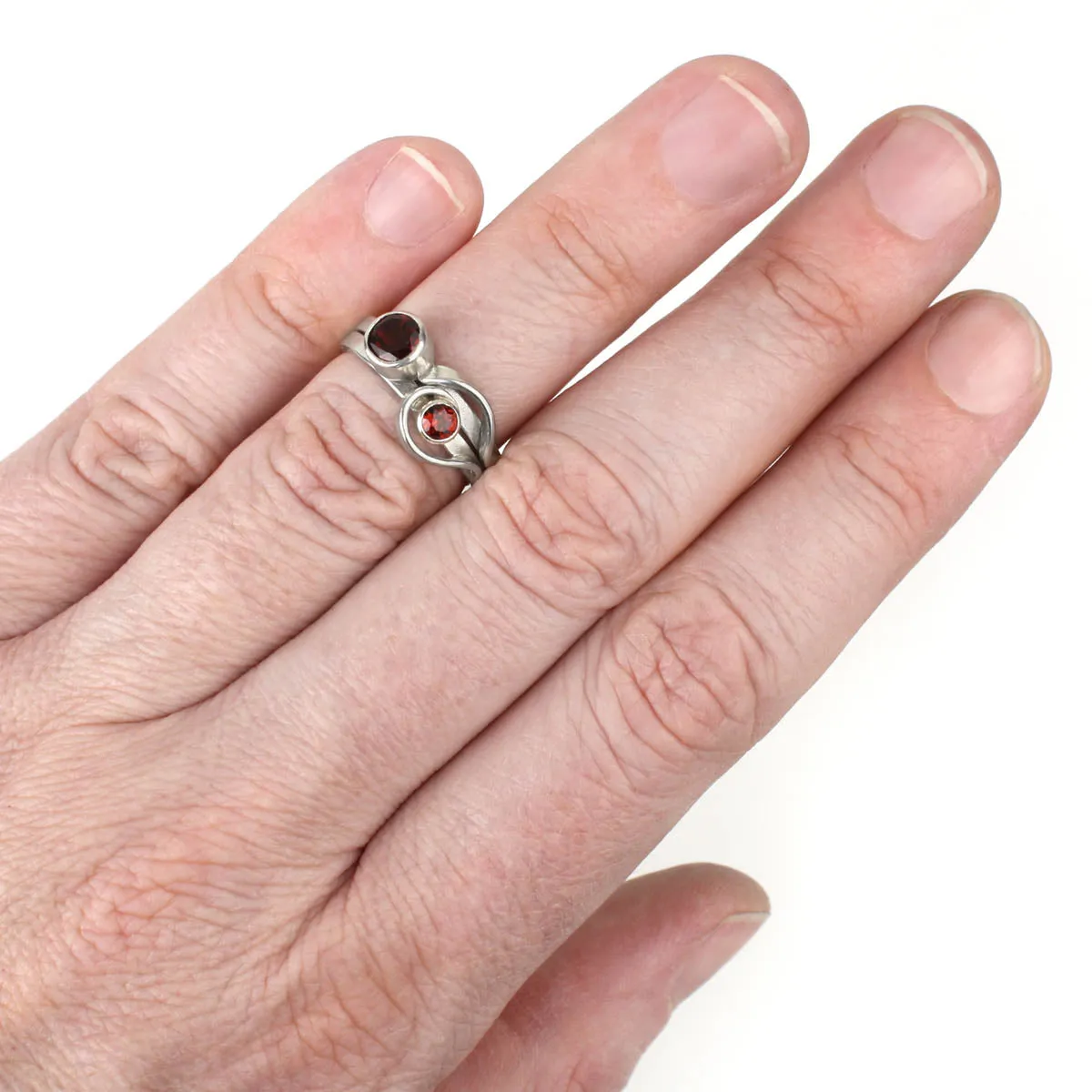 Cascade Ring with 5mm Garnet