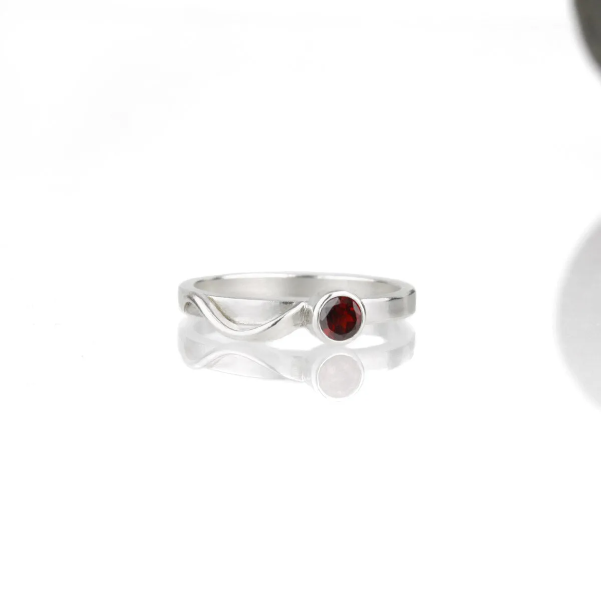 Cascade Ring with Garnet