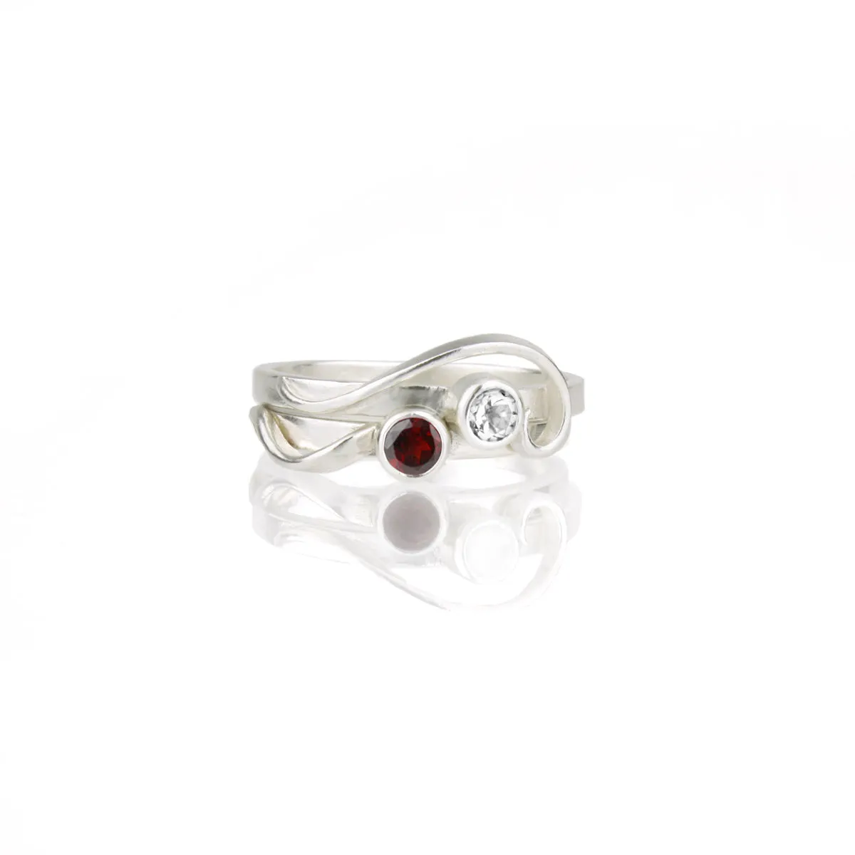 Cascade Ring with Garnet