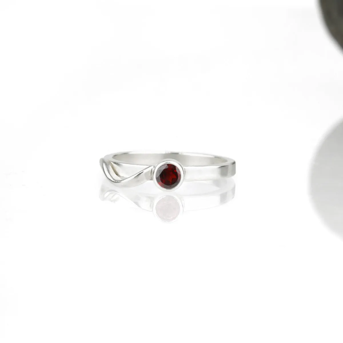 Cascade Ring with Garnet