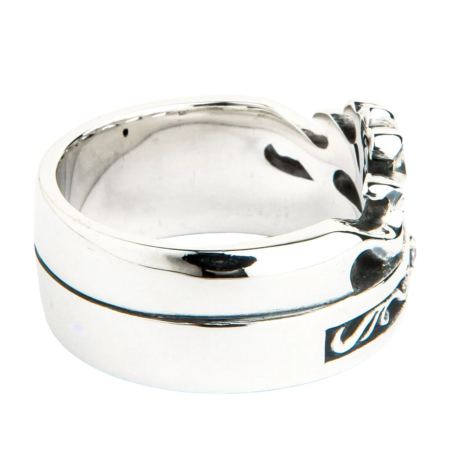 Celtic Crown Sterling Silver Band Ring