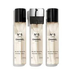 CHANEL NO.5 L'EAU FOR WOMEN EDT 3x20 ml   2 REFILLS TRAVEL SPRAY