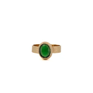 Cleopatra Gold & Green Jade Stone Adjustable Ring