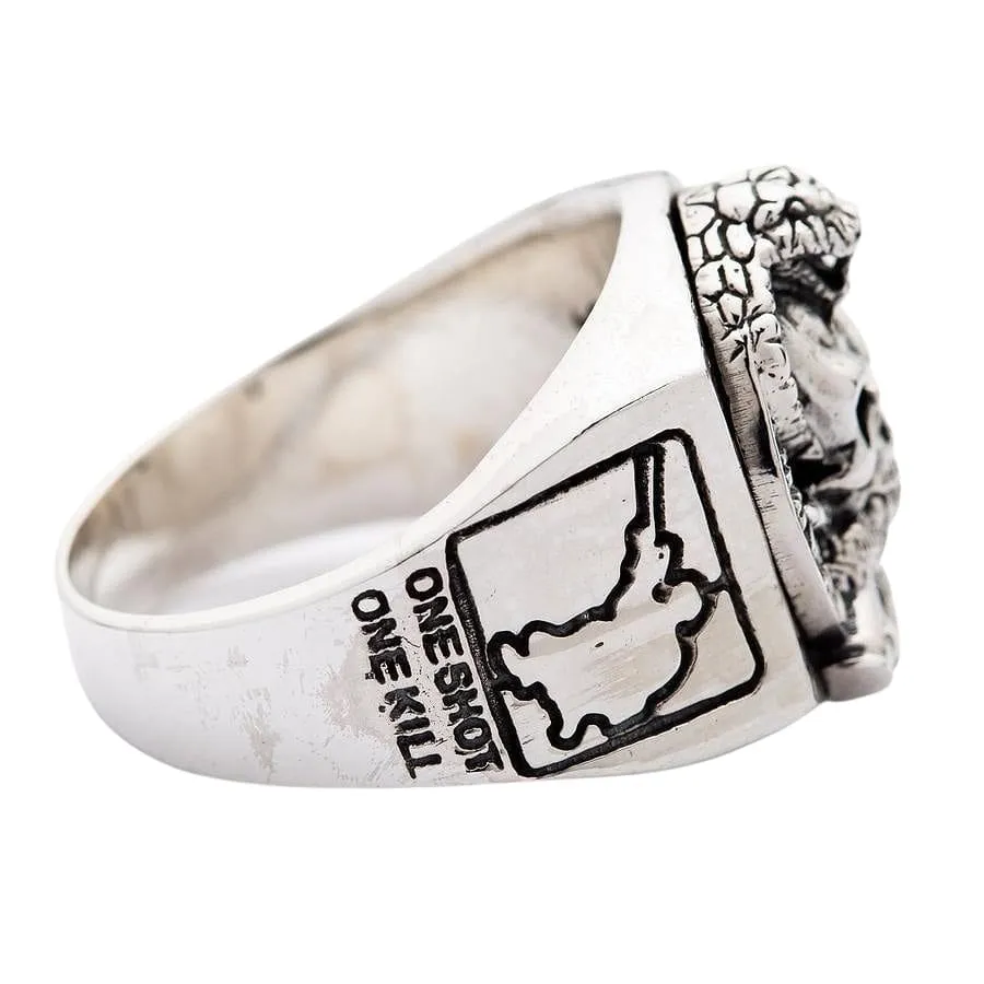 Cobra Skull US Army Sniper Sterling Silver Ring