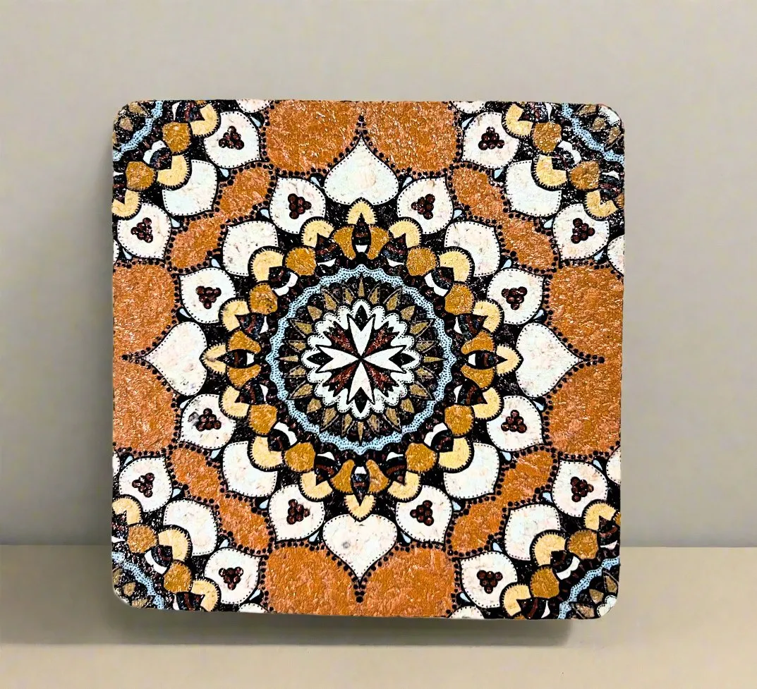 CORK COASTERS PRINTED NATURAL SUSTAINABLE GIFT -SET OF 4