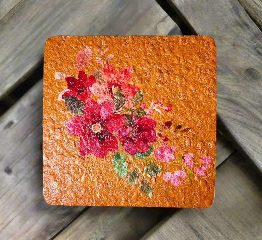 CORK COASTERS PRINTED NATURAL SUSTAINABLE GIFT -SET OF 4