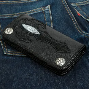 Cross Stingray Leather Long Biker Wallets