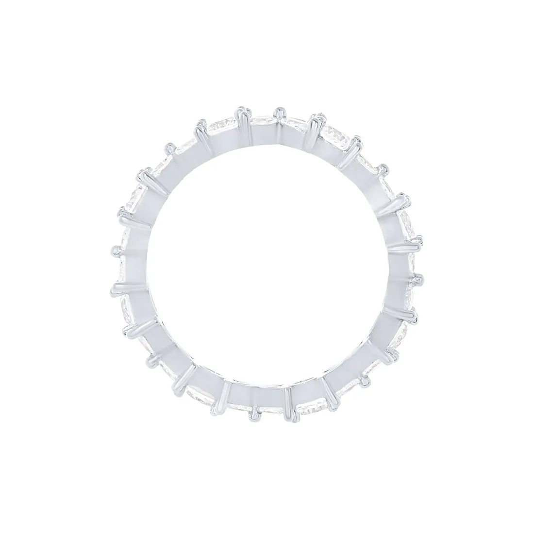 Cubic Zirconia Marquise Flower Ring in Sterling Silver