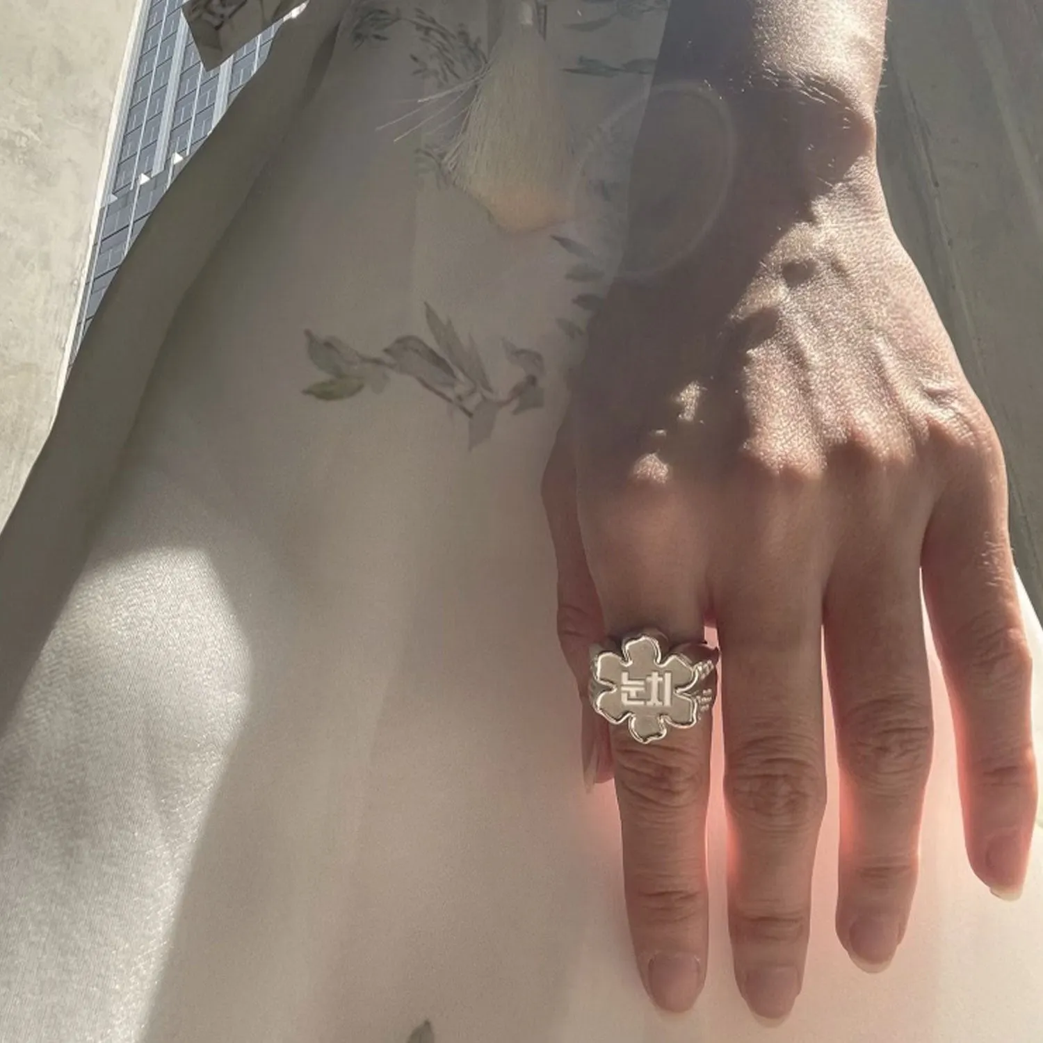 Customizable Lotus Flower Signet Ring