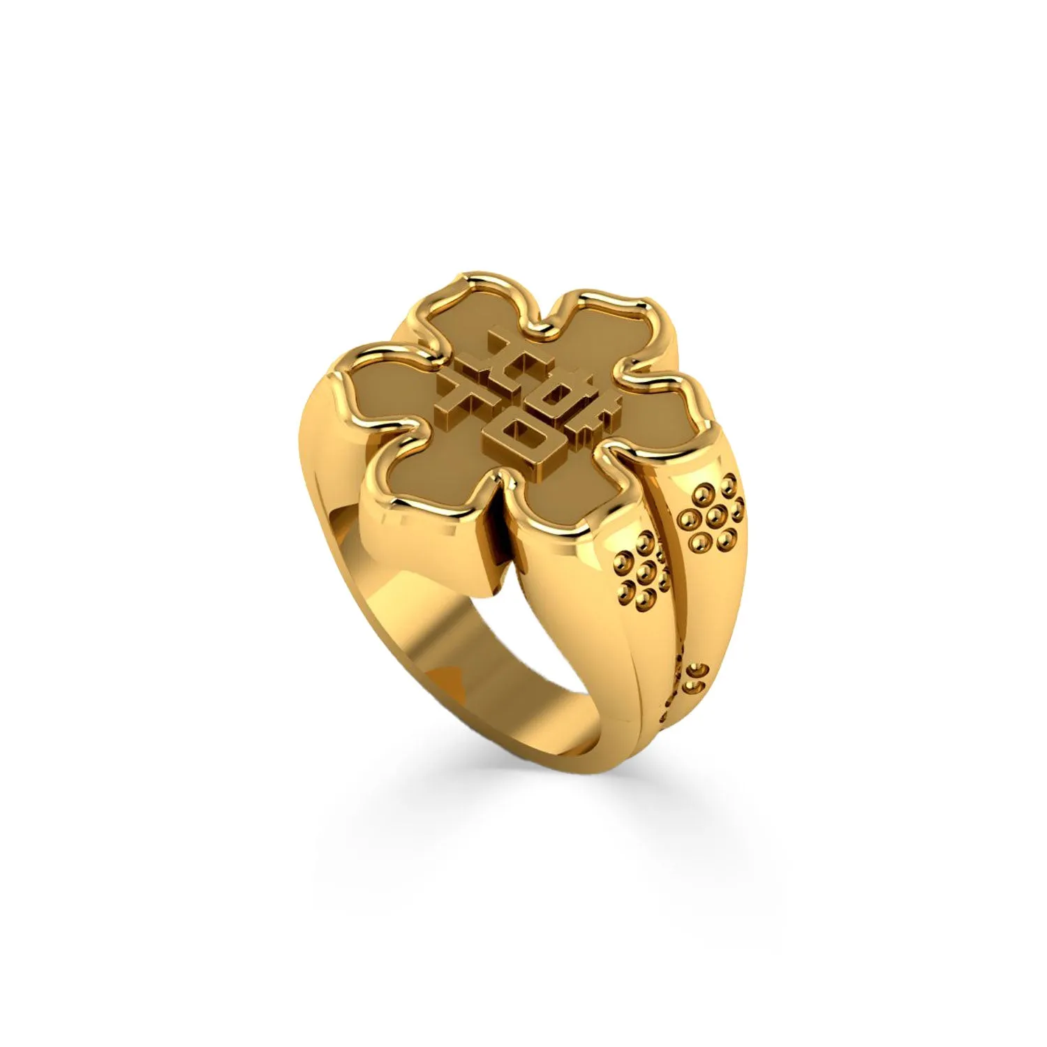 Customizable Lotus Flower Signet Ring