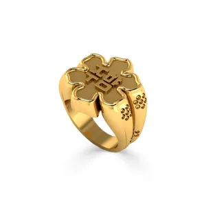 Customizable Lotus Flower Signet Ring