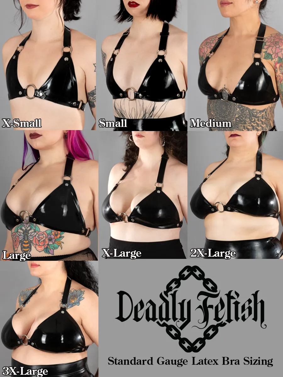 Deadly Fetish Made-to-Order Latex: Bra #08 with Bows and D-Rings