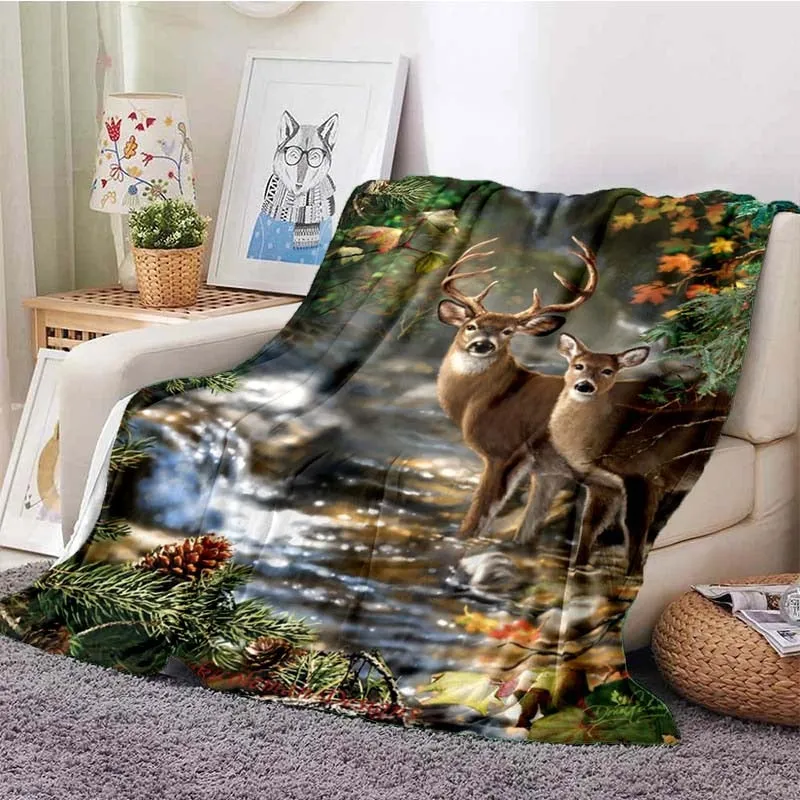 Deer 3D Printed Flannel Blanket