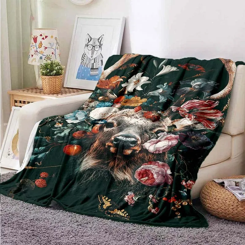 Deer 3D Printed Flannel Blanket
