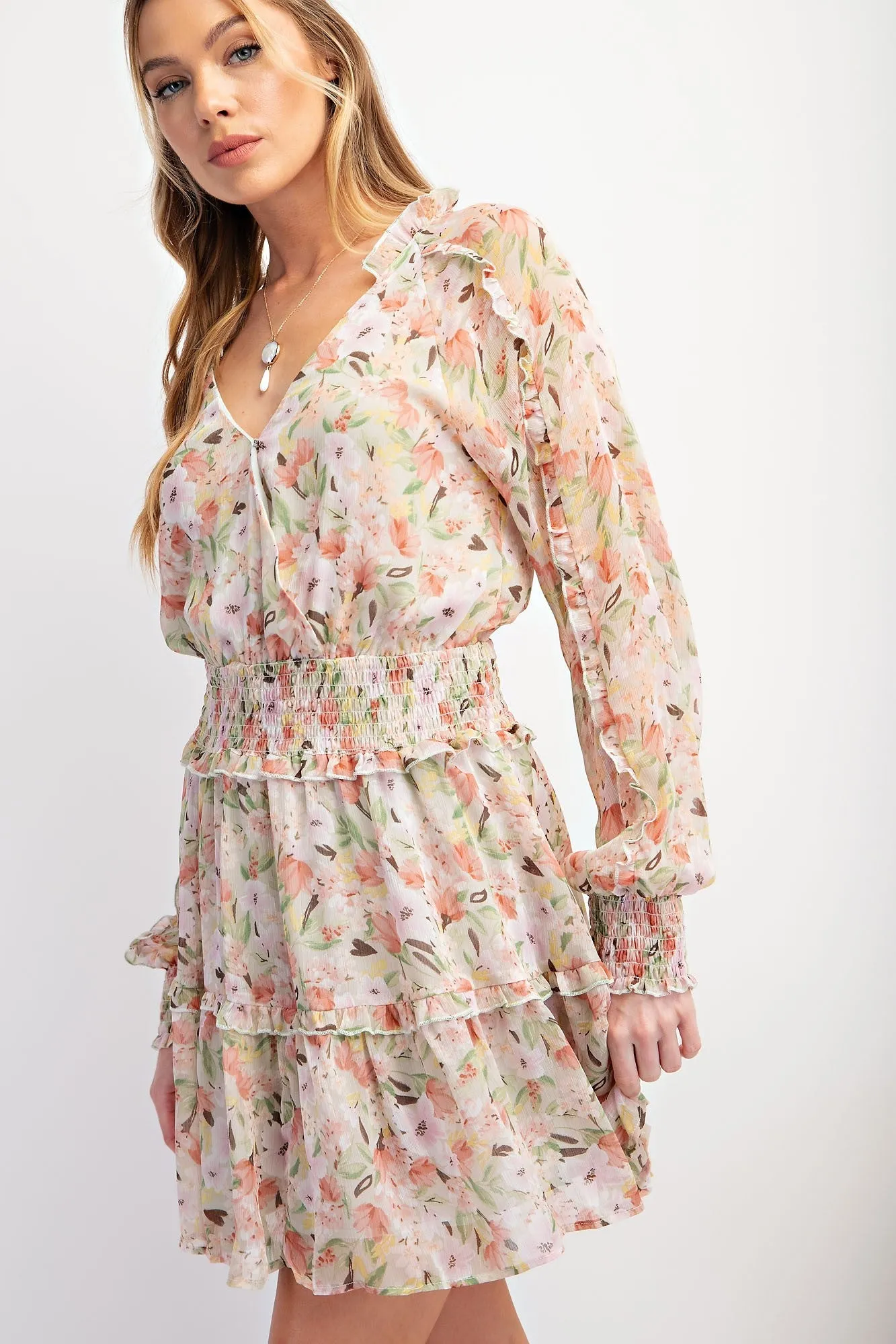 Delilah Chiffon Ruffled Dress