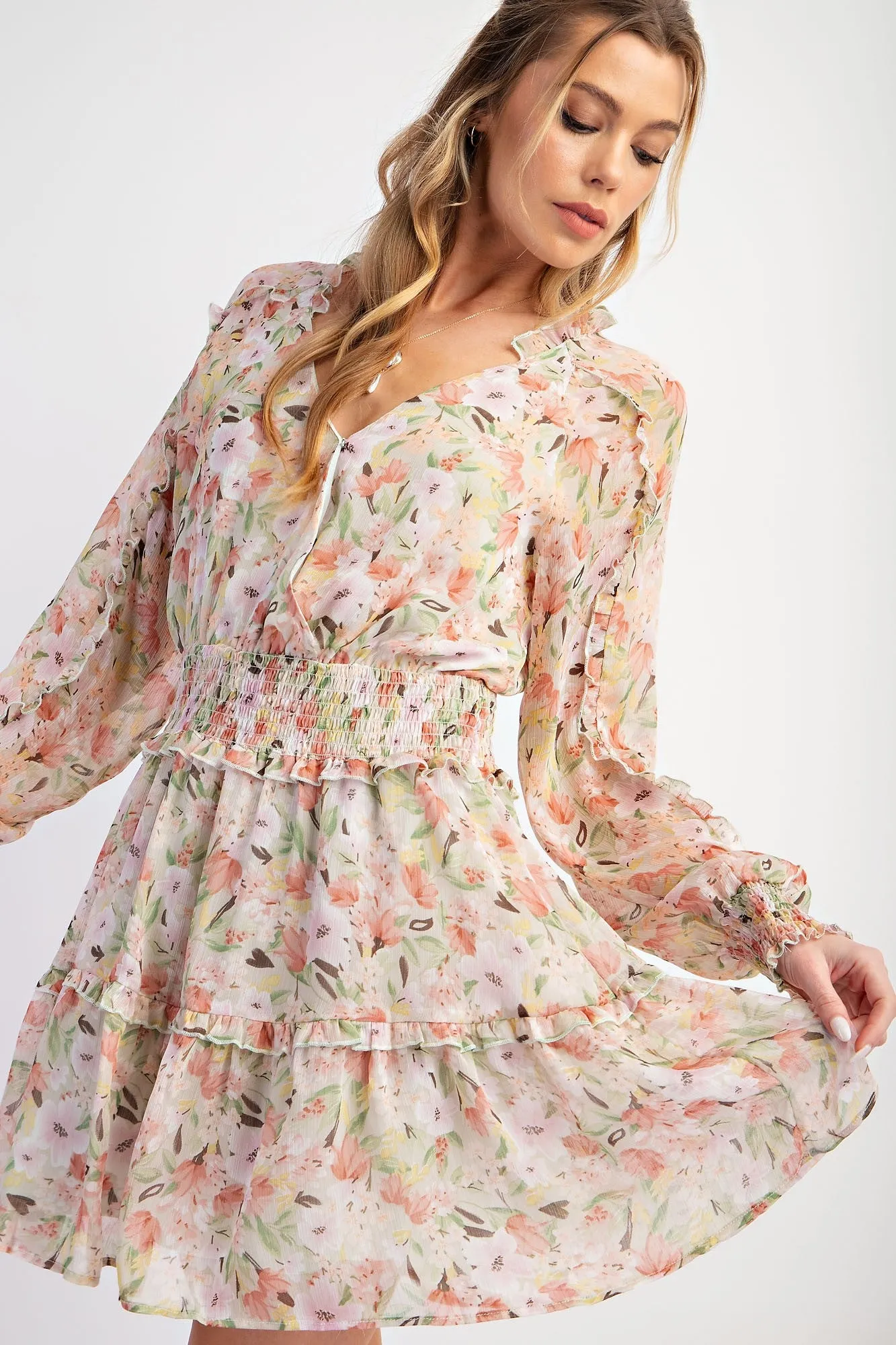 Delilah Chiffon Ruffled Dress