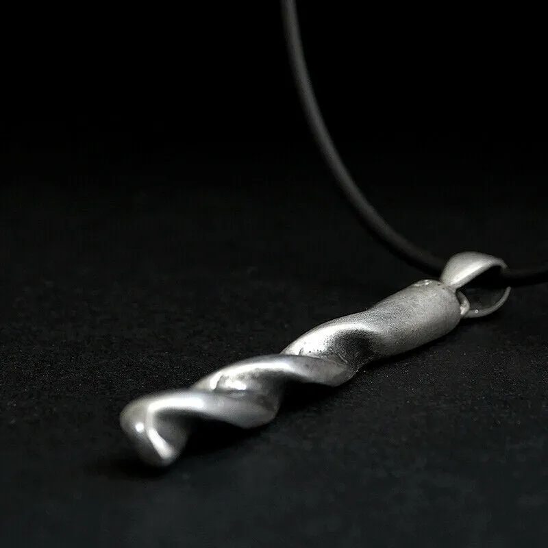 Drill Bit Men's Necklace Sterling Silver Masculine Pendant Tool Jewelry Gift