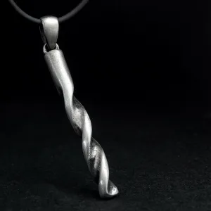 Drill Bit Men's Necklace Sterling Silver Masculine Pendant Tool Jewelry Gift