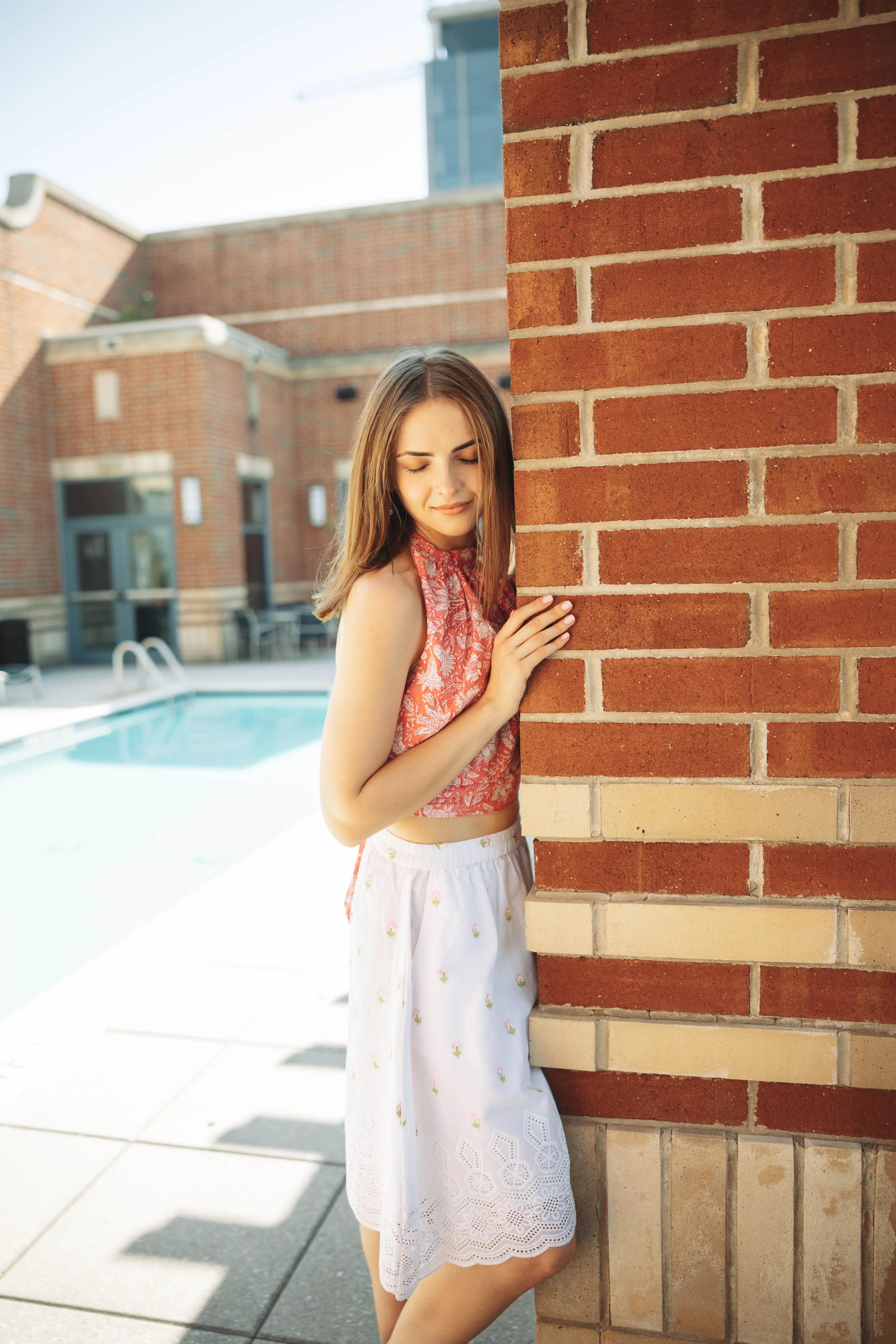 Embroidered White Skirt