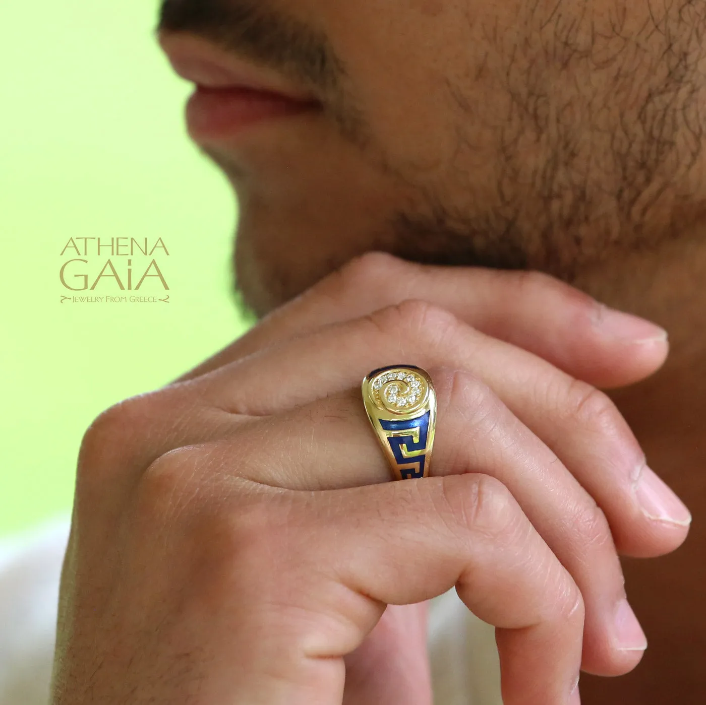 Eternal Greek Key Spira Tapered Band Ring