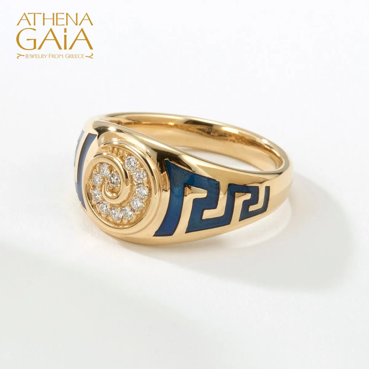 Eternal Greek Key Spira Tapered Band Ring
