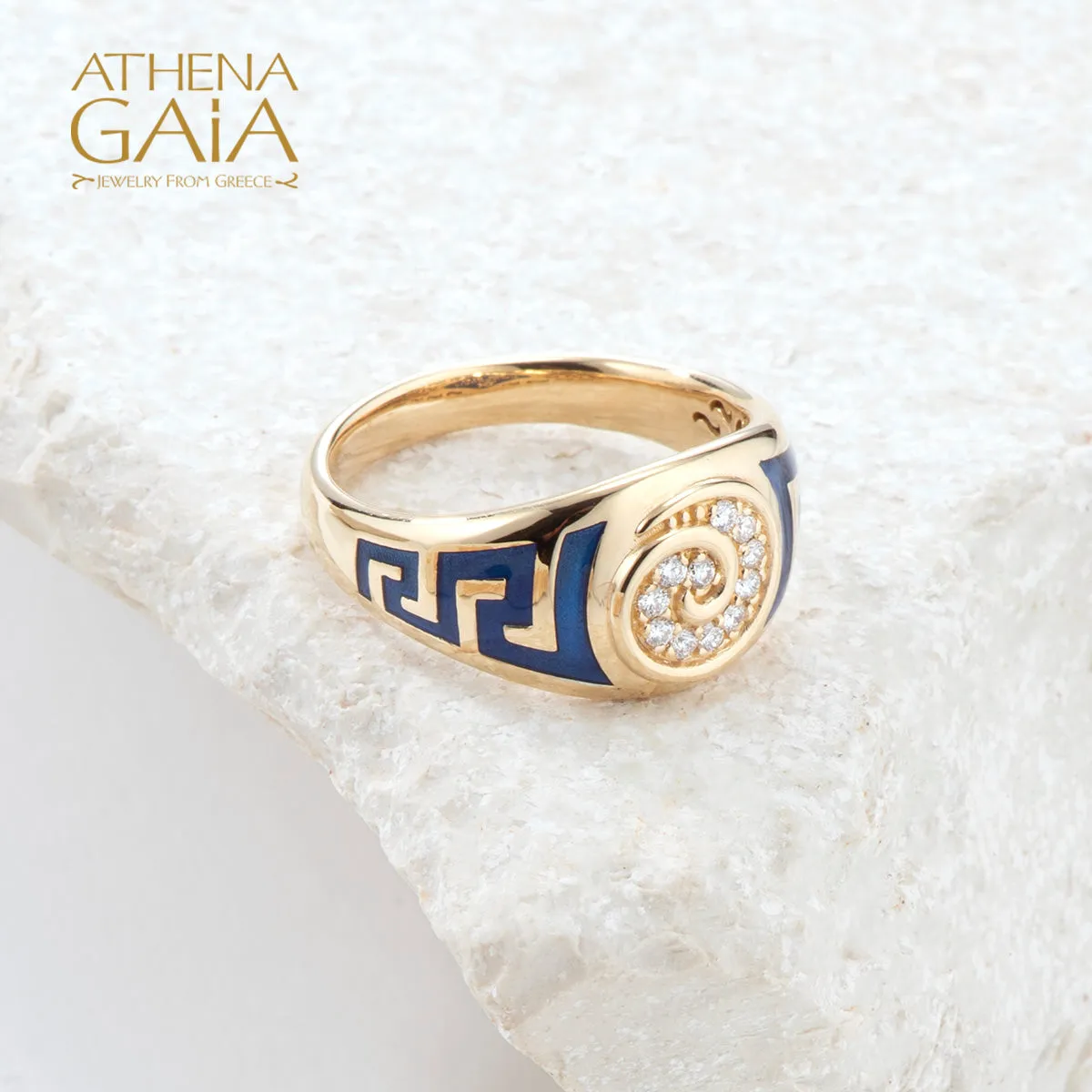 Eternal Greek Key Spira Tapered Band Ring