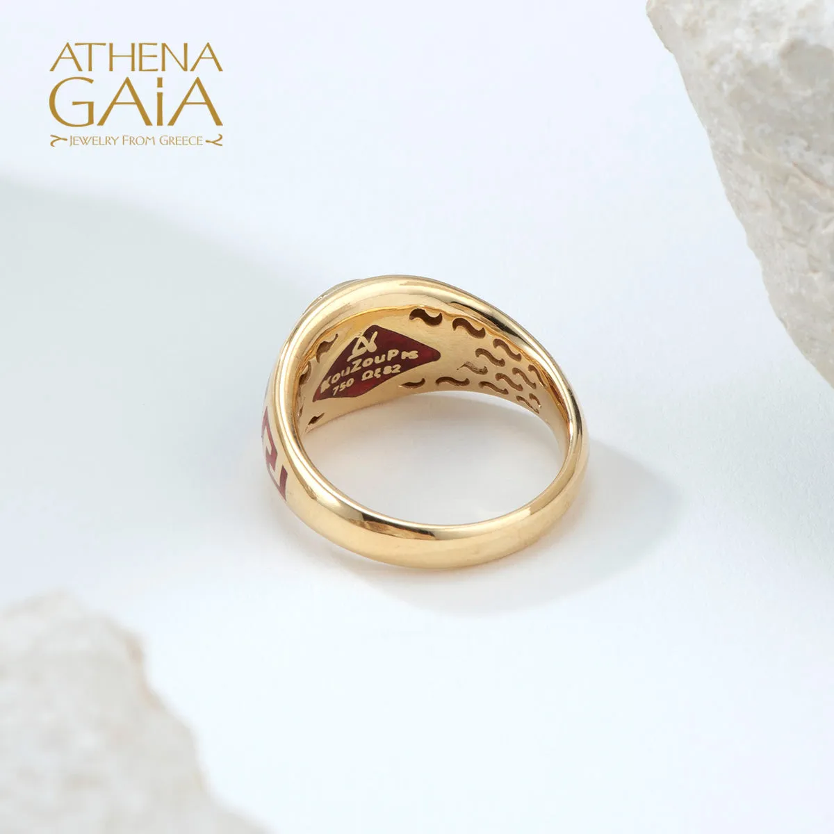 Eternal Greek Key Spira Tapered Band Ring
