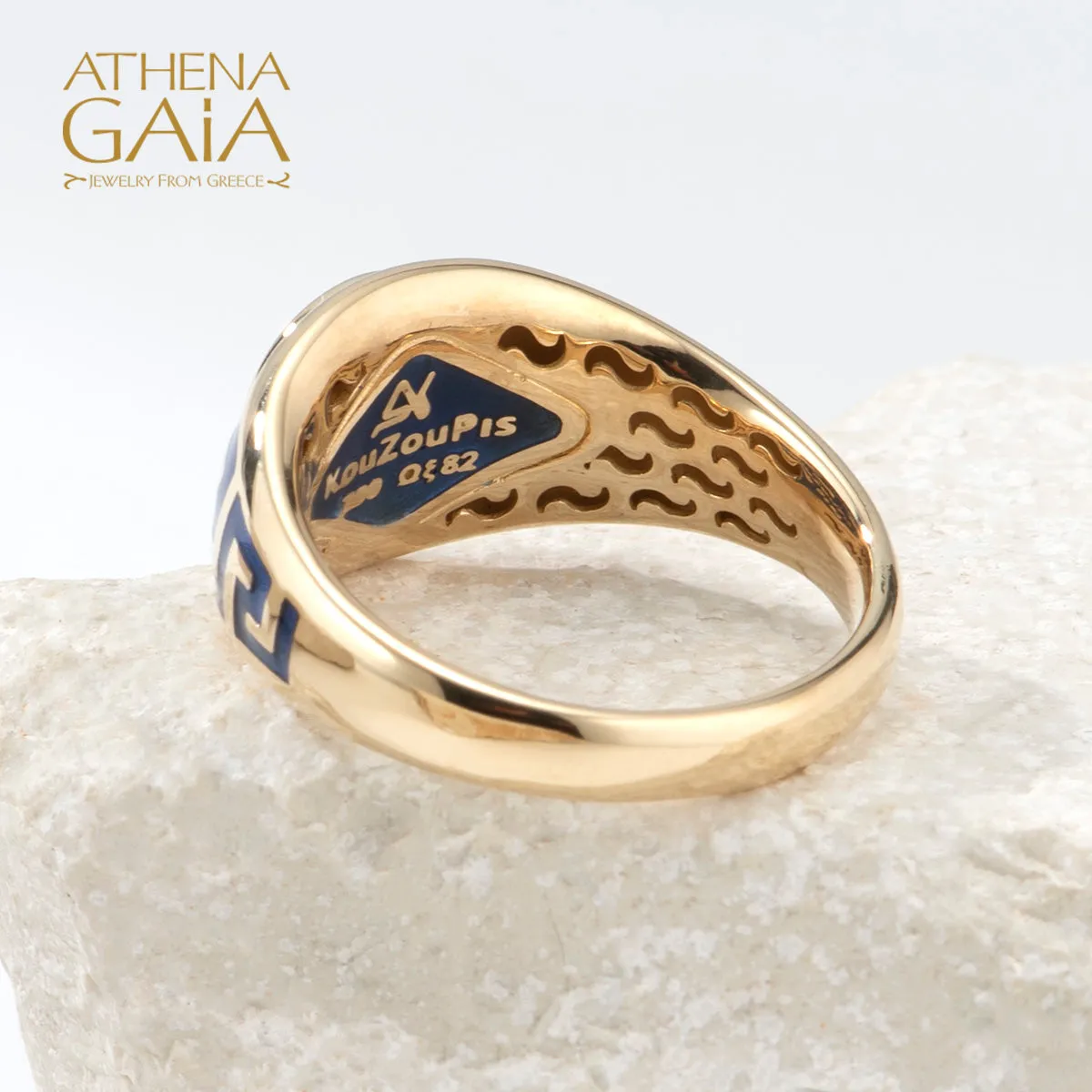Eternal Greek Key Spira Tapered Band Ring