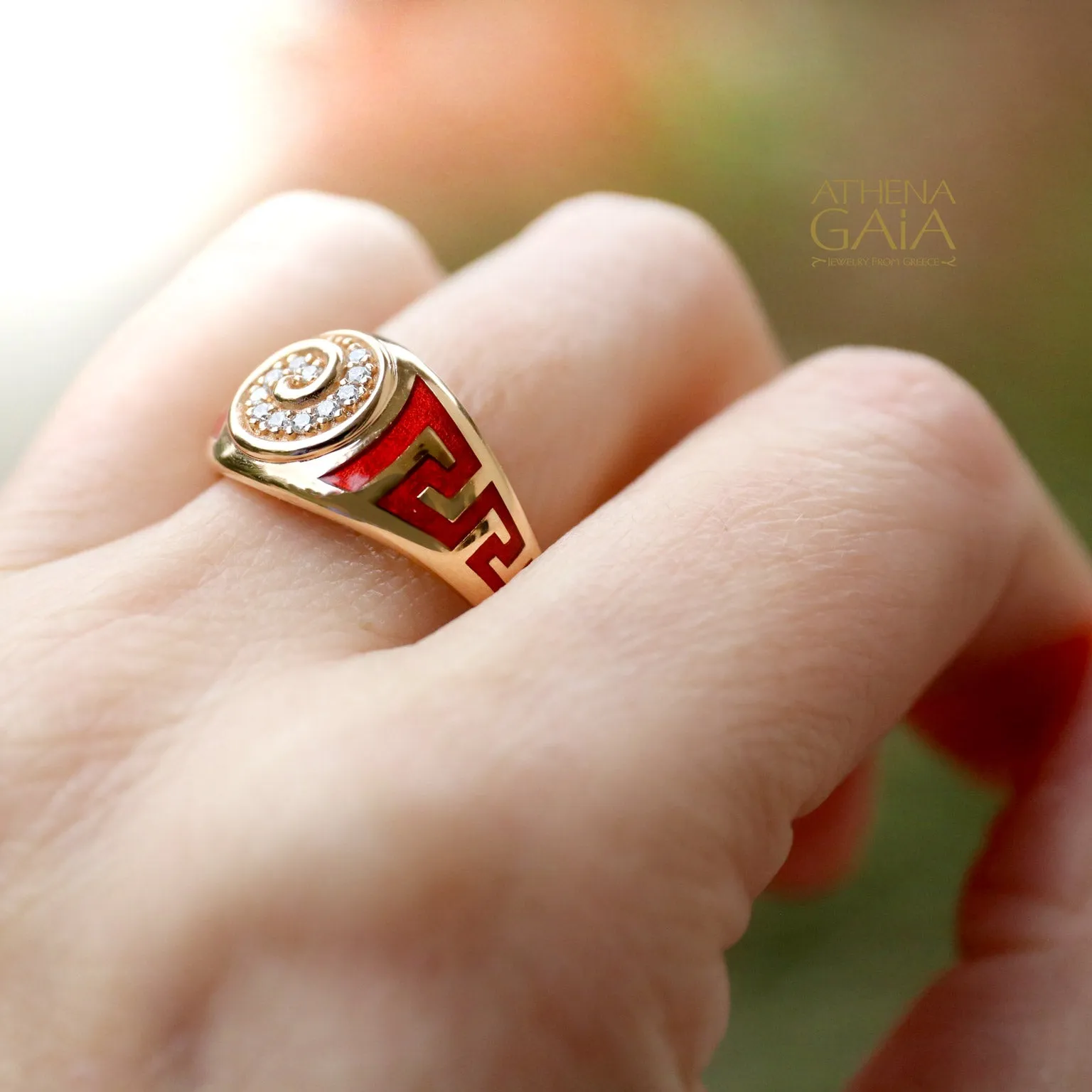 Eternal Greek Key Spira Tapered Band Ring