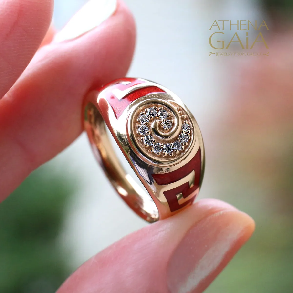 Eternal Greek Key Spira Tapered Band Ring