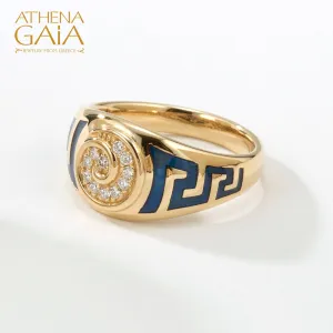 Eternal Greek Key Spira Tapered Band Ring