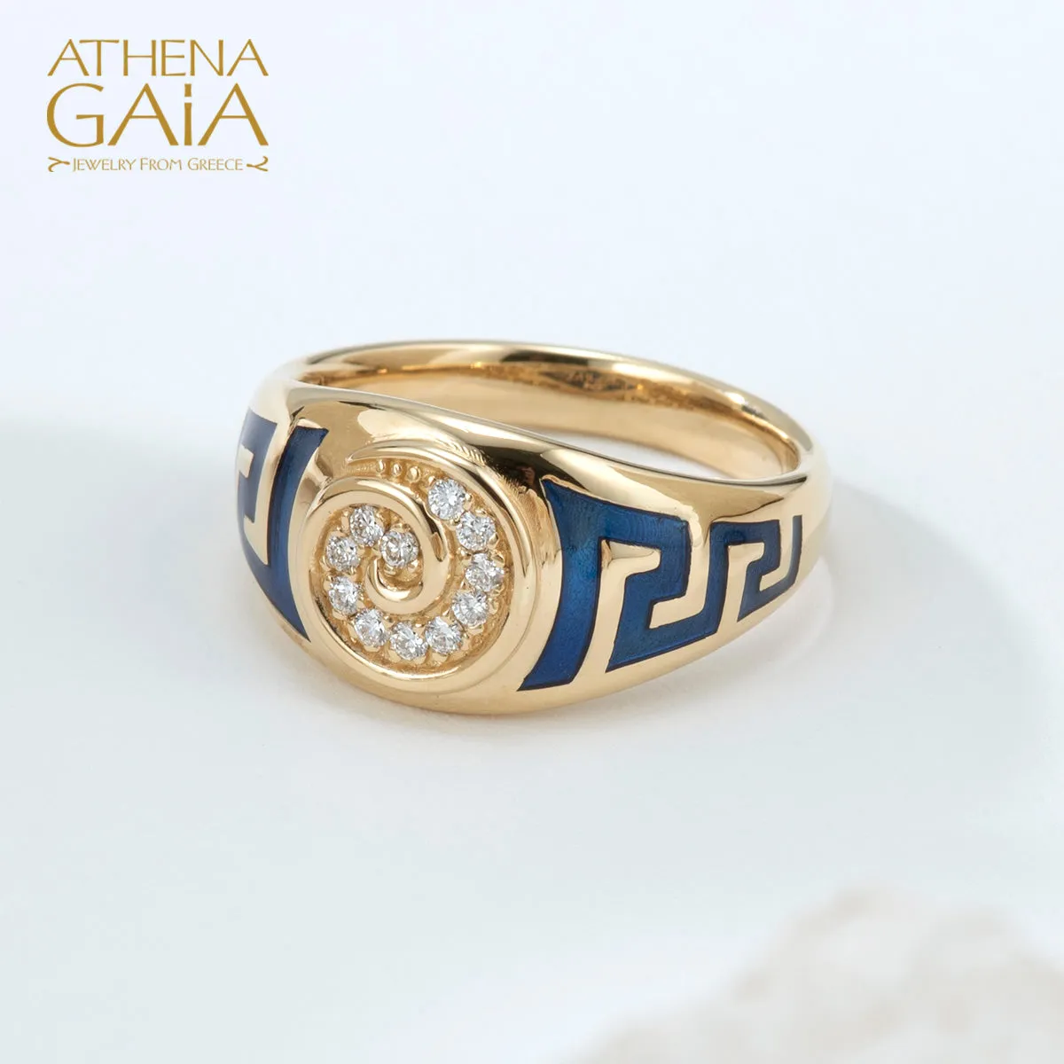 Eternal Greek Key Spira Tapered Band Ring