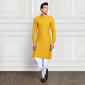 Ethnic Pant Kurta Set in Yellow