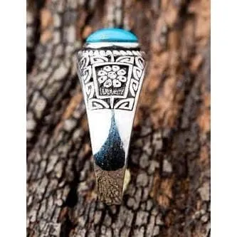 Ethnic Turquoise Kokopelli Sterling Silver Ring