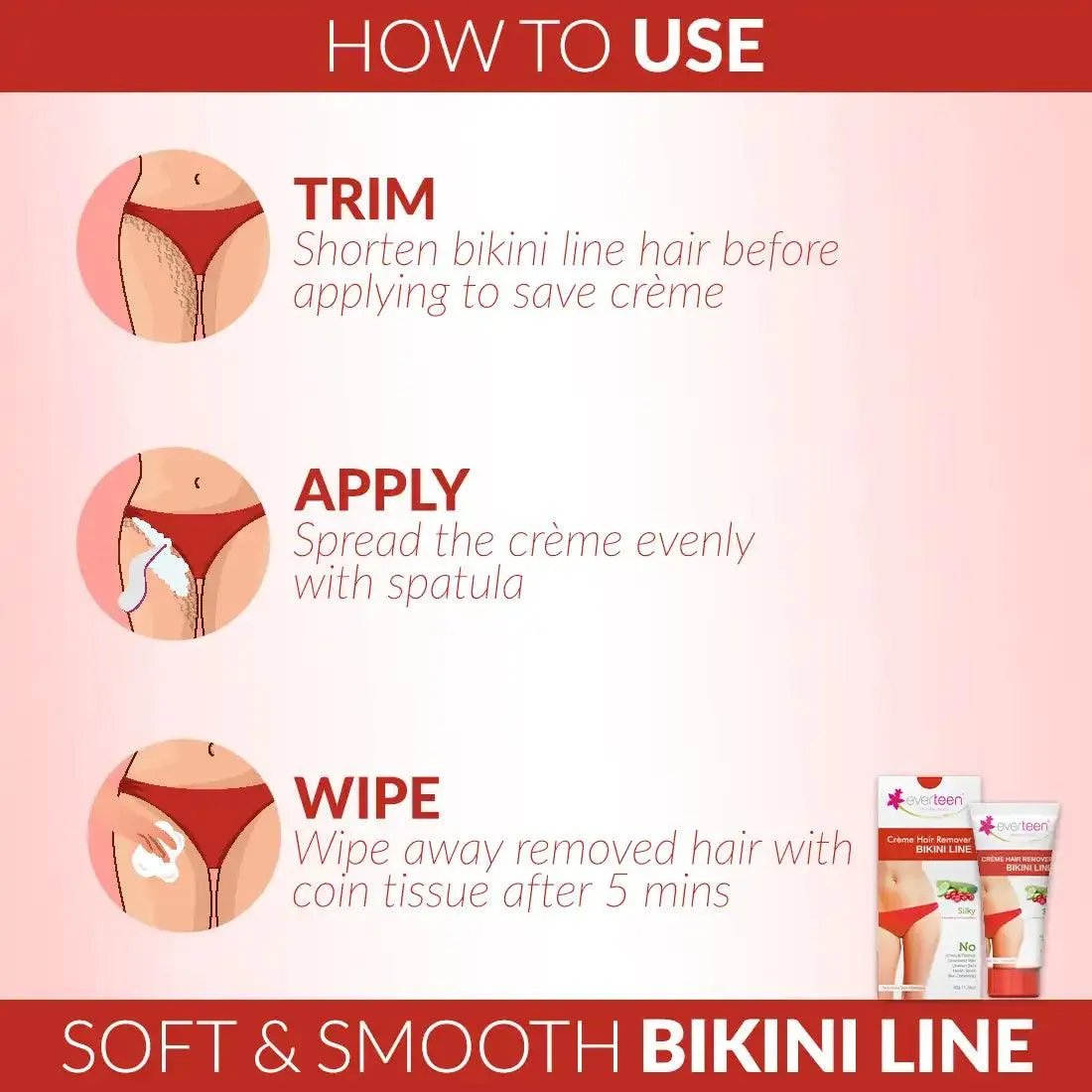 everteen SILKY Bikini Line Hair Remover Creme - 50g