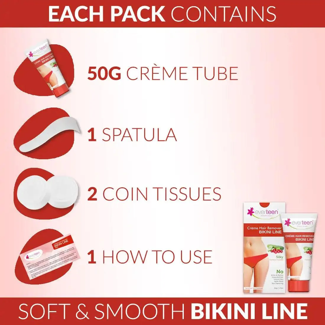 everteen SILKY Bikini Line Hair Remover Creme - 50g
