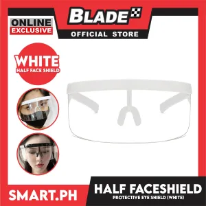 Face Shield Half Acrylic, Protection Windproof Clear View Half Face Eye Shield Multifunction Travel HD Lenses Outdoor (White)