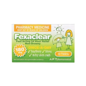 Fexaclear 180mg  10 tablets
