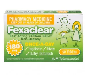 FEXACLEAR For Hay fever, Hives, Itchy Skin Rash 180mg
