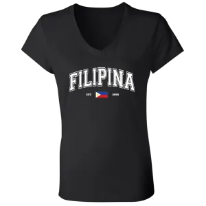 Filipina Est 1898 Ladies' Jersey V-Neck T-Shirt