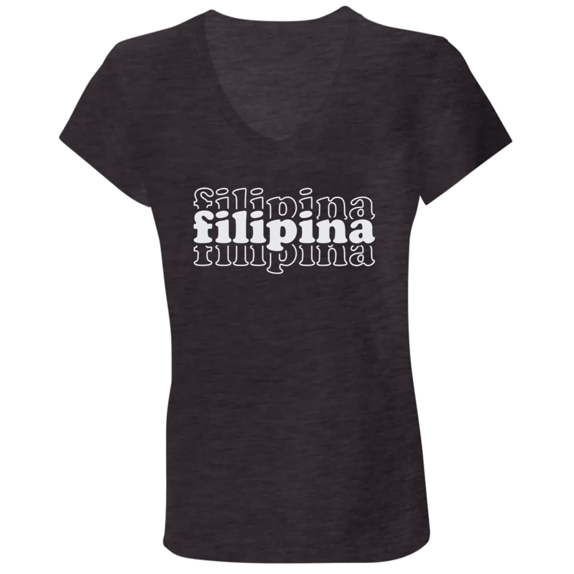 Filipina Triple Ladies' Jersey V-Neck T-Shirt