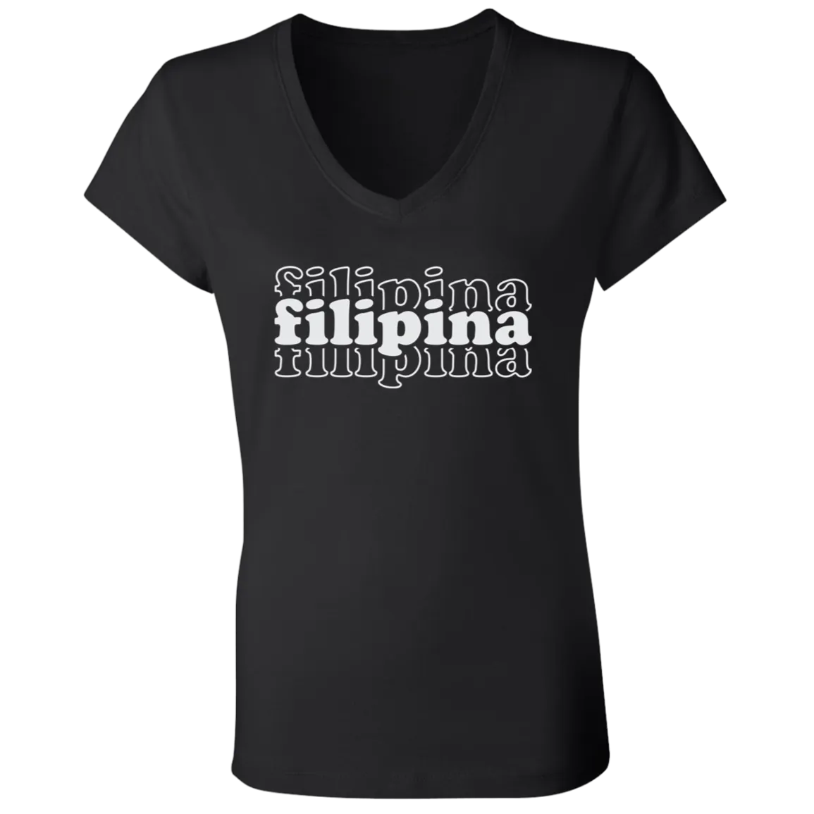 Filipina Triple Ladies' Jersey V-Neck T-Shirt