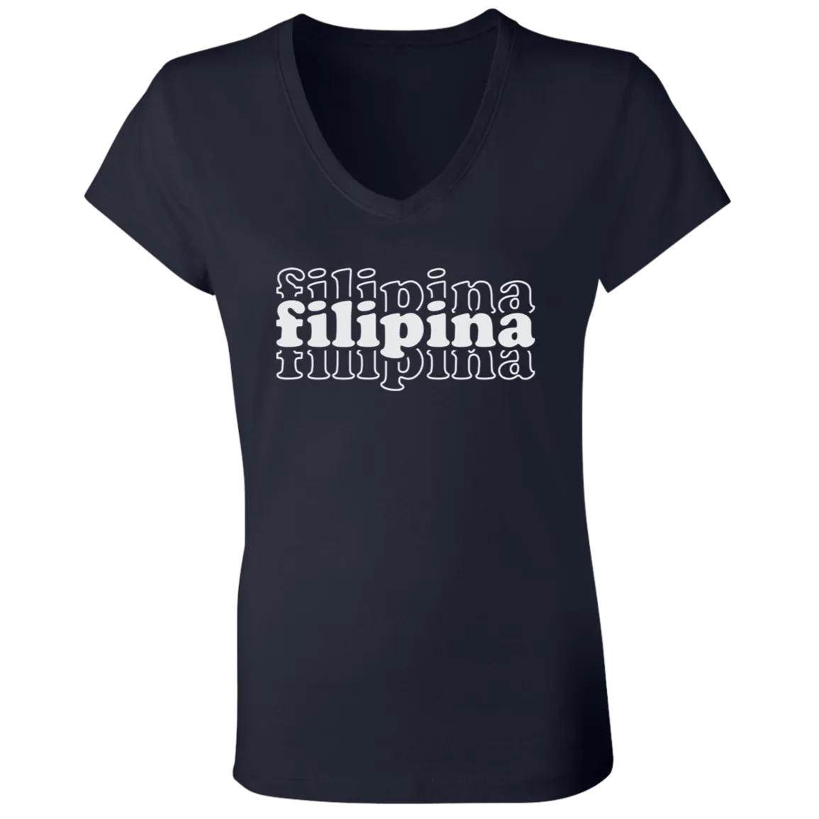 Filipina Triple Ladies' Jersey V-Neck T-Shirt