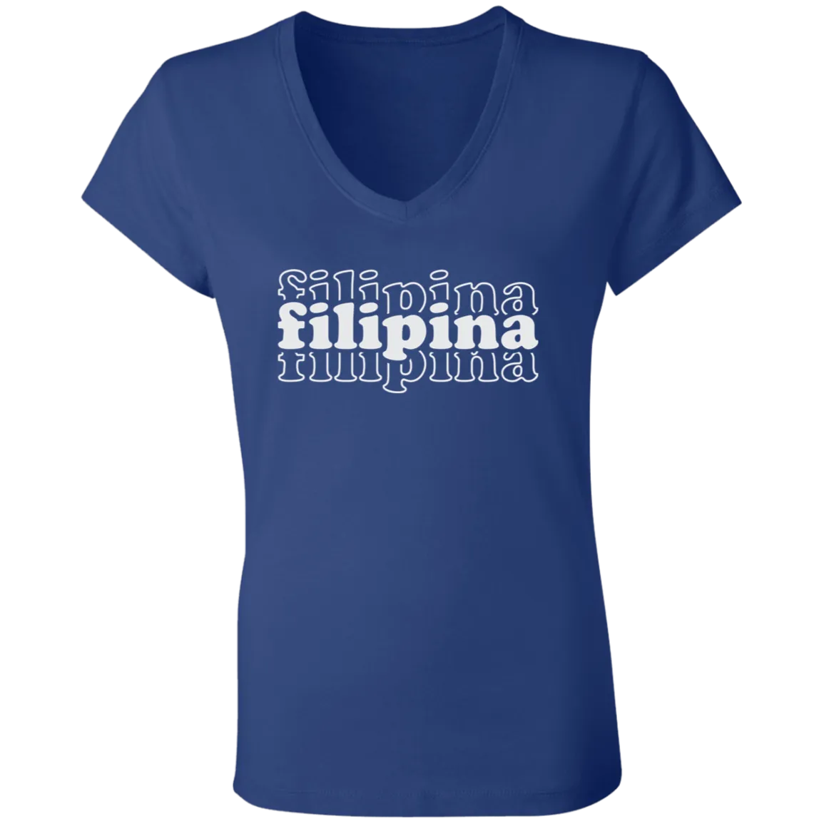 Filipina Triple Ladies' Jersey V-Neck T-Shirt